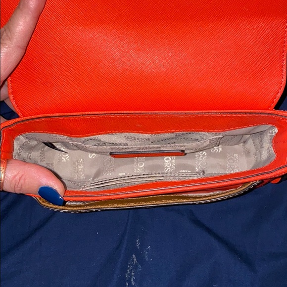 Orange and brown Michael Kors purse - Picture 3 of 5